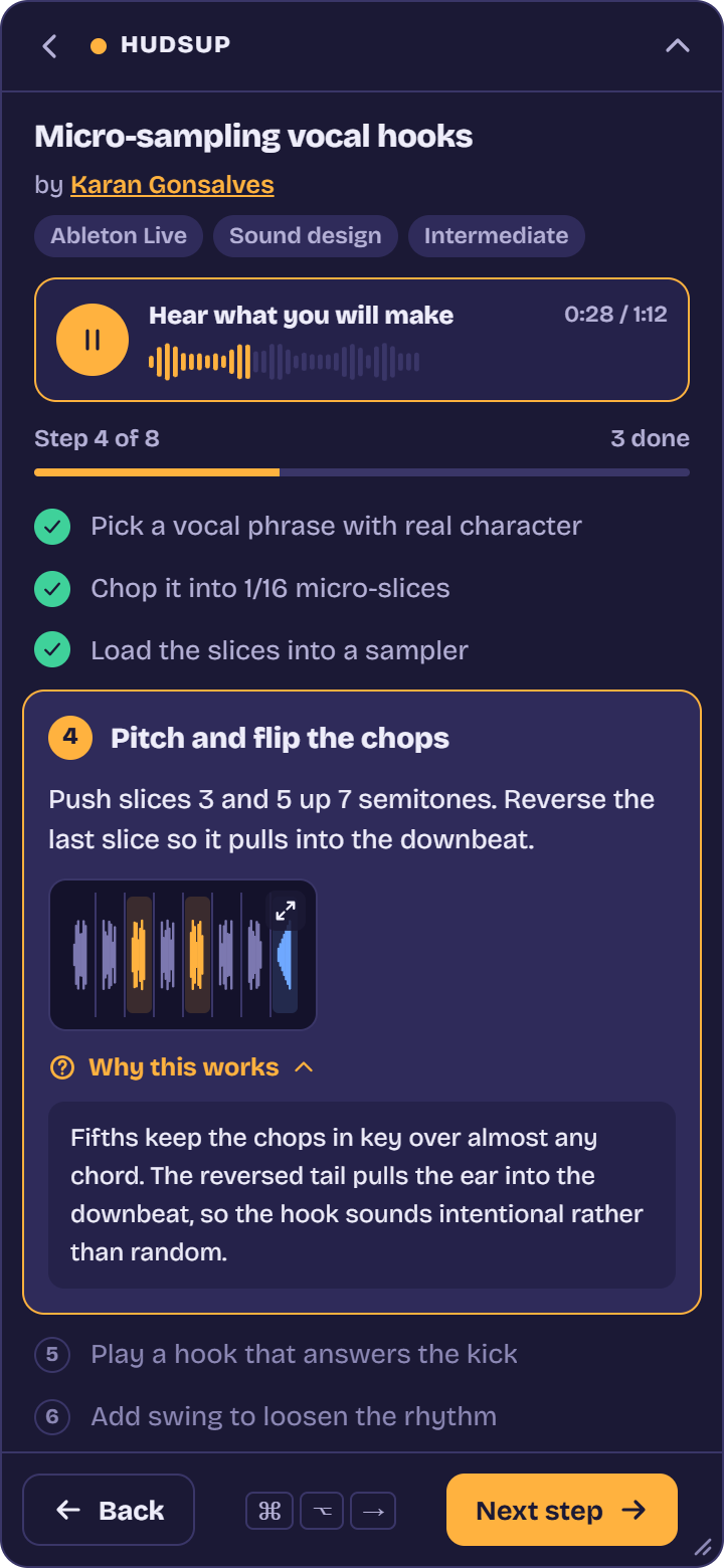 HUDSUPP desktop HUD with a Why note open and media preview
